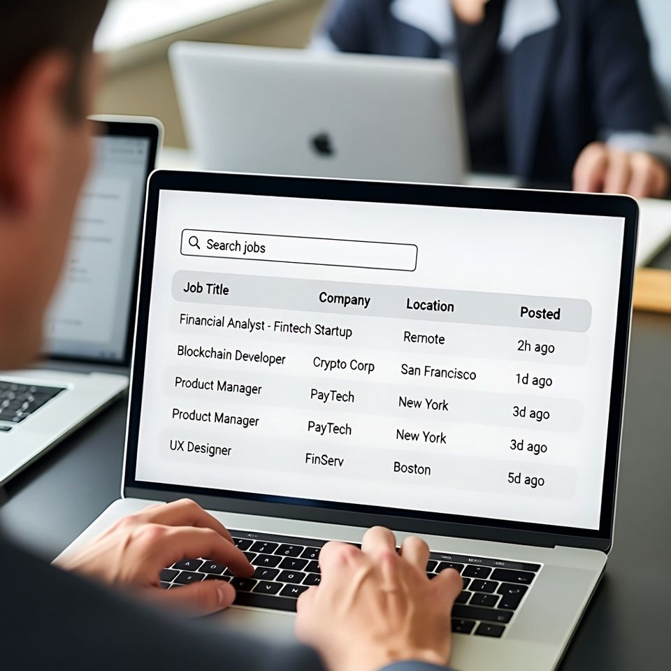 regional fintech job board interface